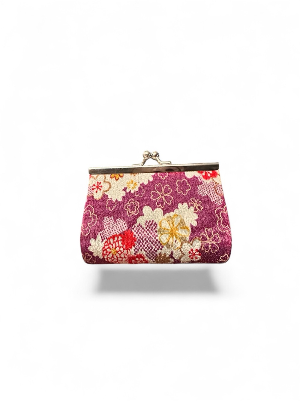 Floral Purple Kiss-Lock Coin Purse - Unbranded
